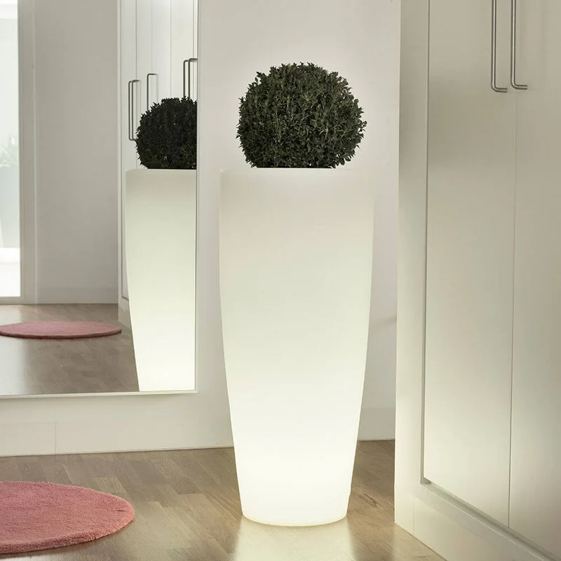 LED beleuchteter Dekotopf Bambu Big mit Akku und Fernbedienung