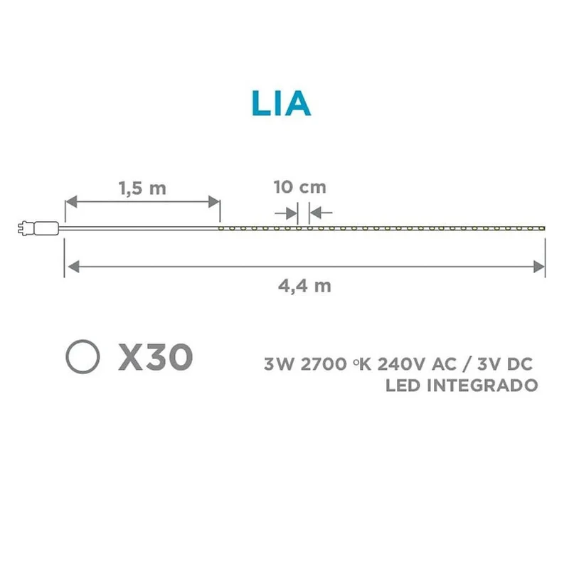 LED Jute-Lichterkette Lia IP44