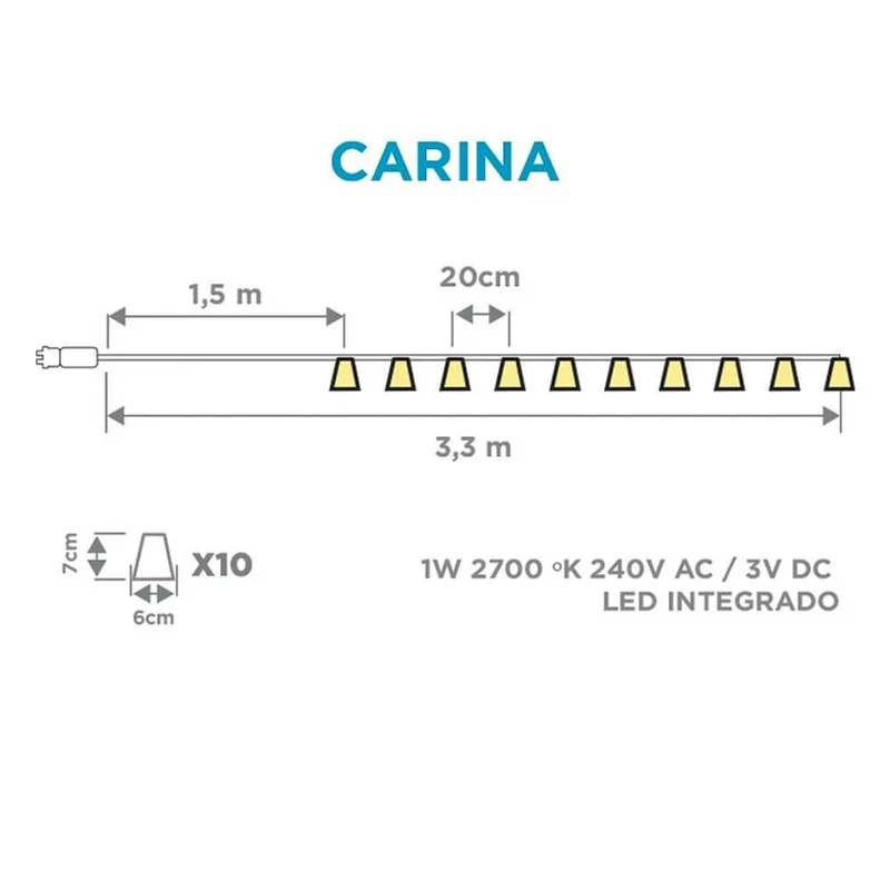 LED Schirmchen-Girlande Carina IP44