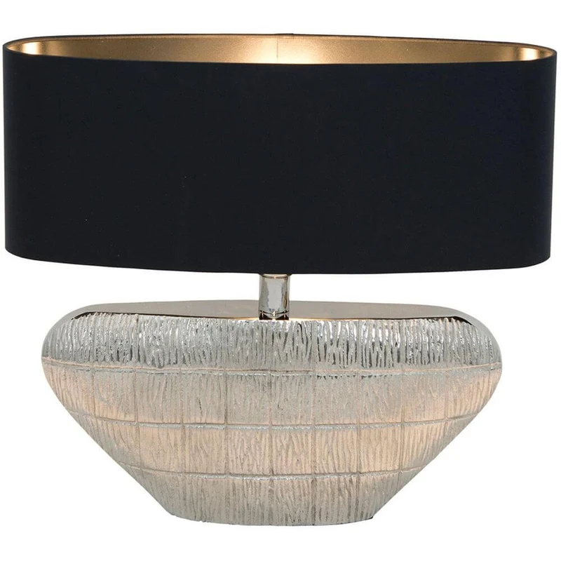 Tischleuchte Cleopatra Aluminium Silber-Schwarz