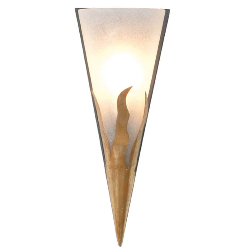 Wandleuchte Luce Eisen-Glas Braun-Schwarz-Gold