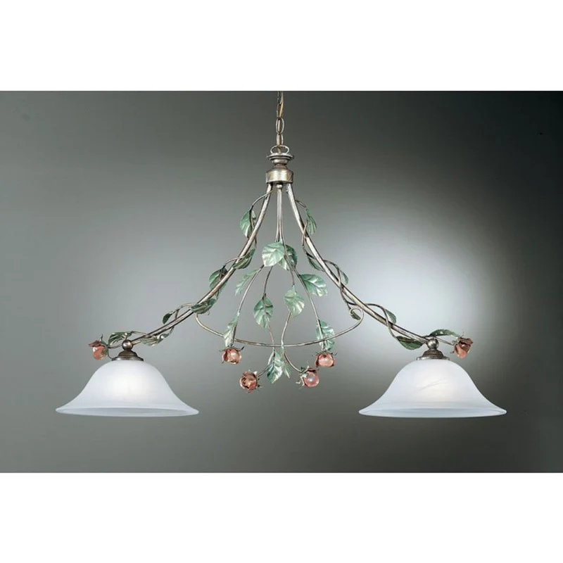 Rosaio Balken 2-flammig Gold-Silber-grün 58cm