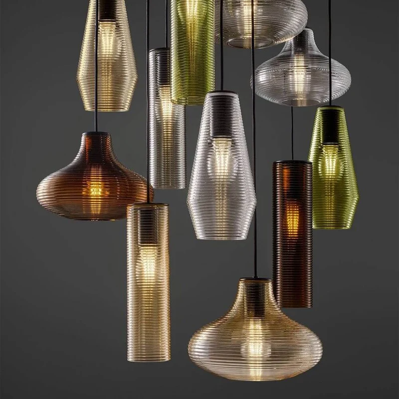 Panzeri Olivia Pendellampe mit geripptem Glas