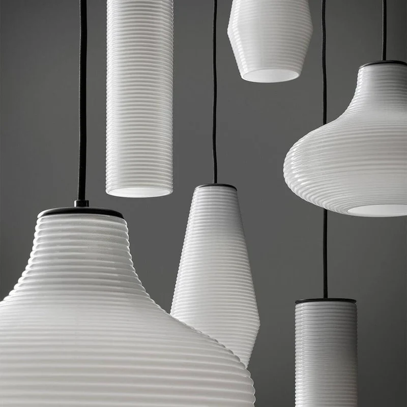 Panzeri Olivia Pendellampe mit geripptem Glas