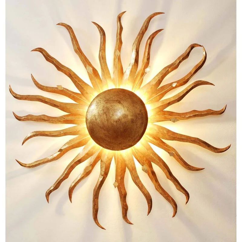 XXL Wandleuchte Sonne Gigante Ø 100cm Goldfarben