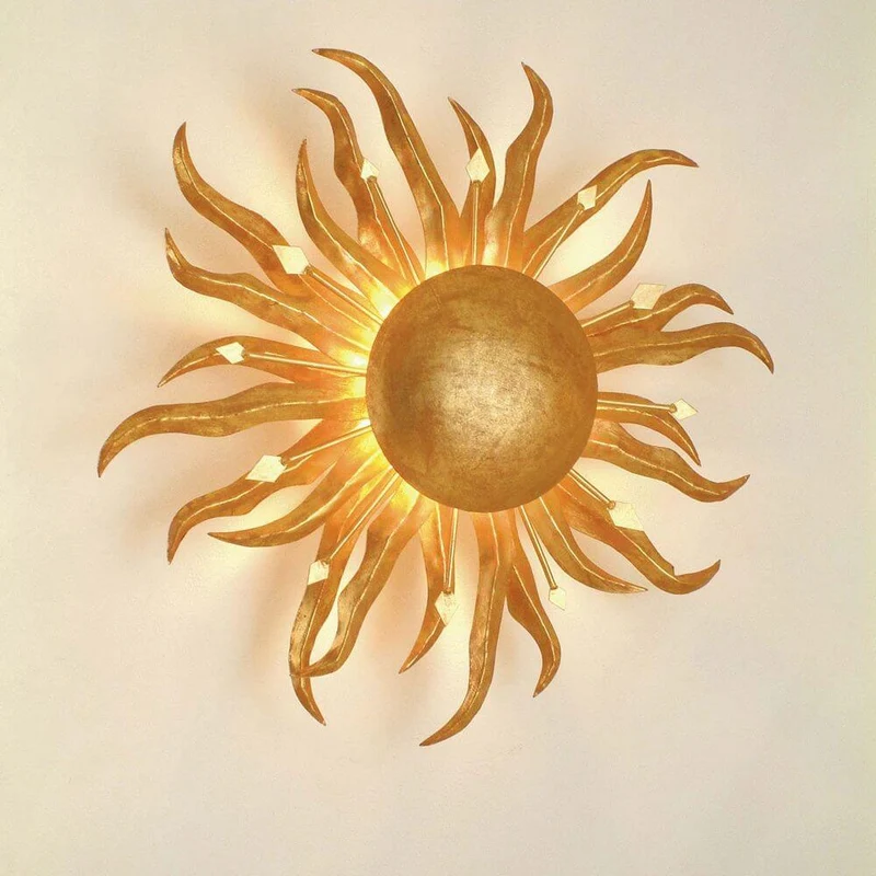 Wandleuchte Sonne Piccola Eisen Gold