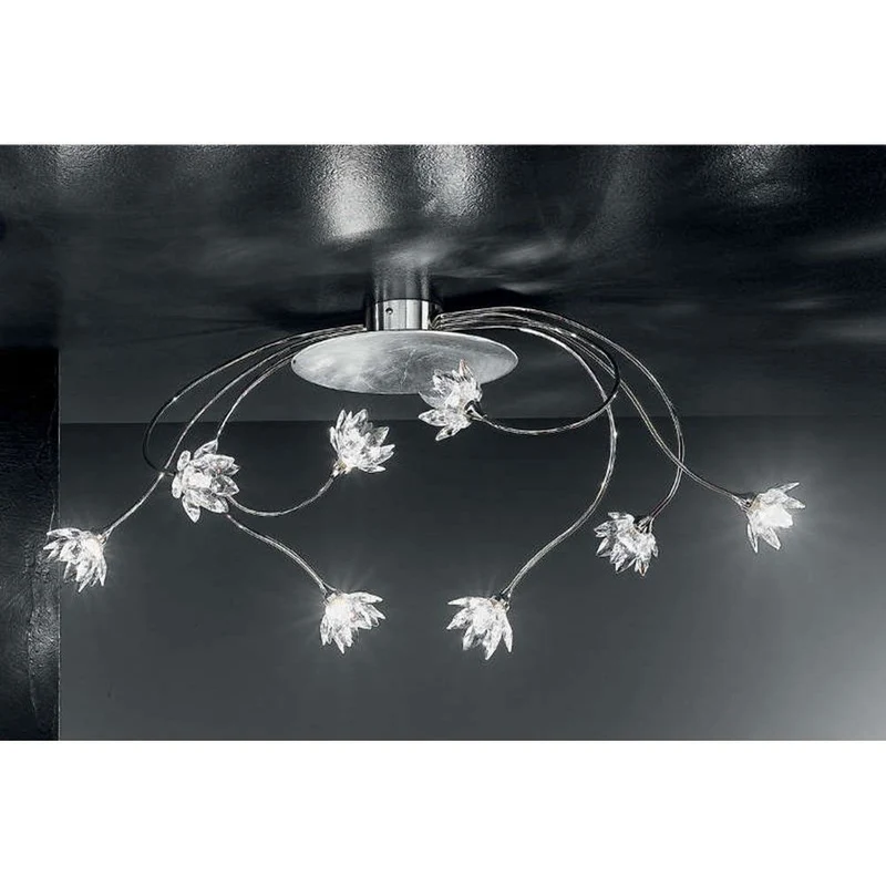 Fiorella Silber Deckenleuchte 8-flammig Arme Chrom 84cm