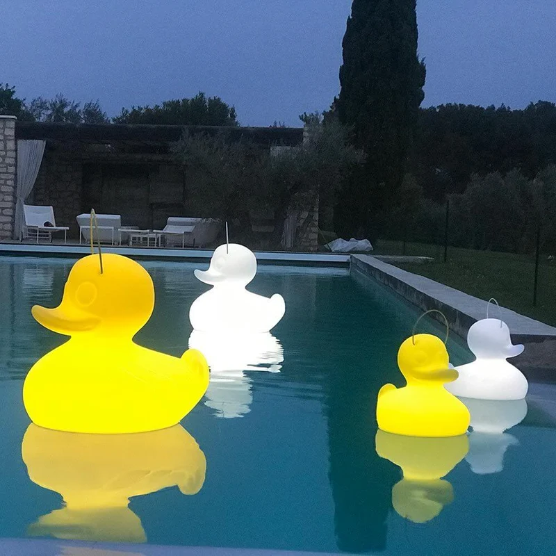Schwimmfähige Akku-LED-Lampe Duck-Duck XL Gelb