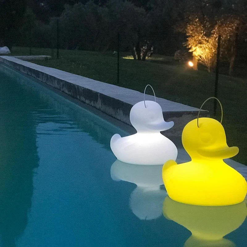 Schwimmfähige Akku-LED-Lampe Duck-Duck XL Gelb