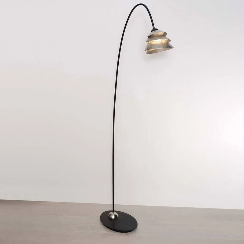 Stehleuchte Snail One Eisen Schwarz-Silber