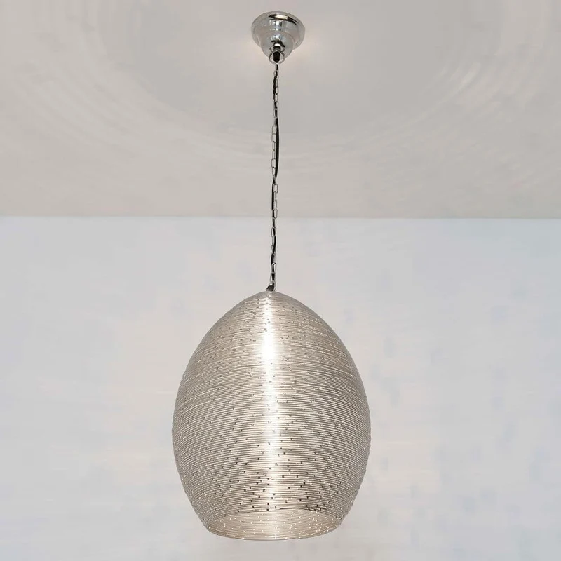 Pendelleuchte Colibri Stahldraht Vernickelt Silber