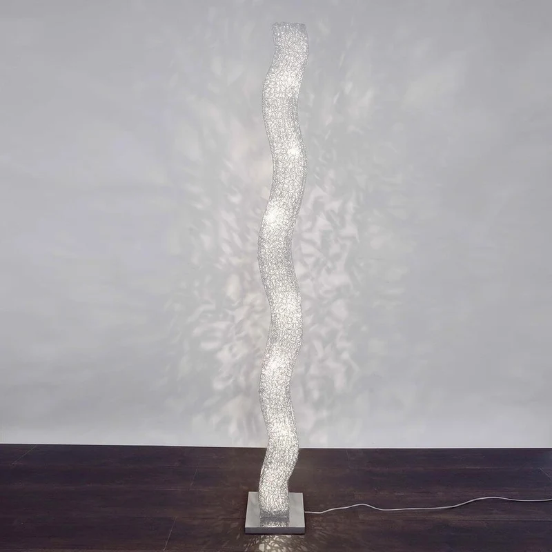 Stehleuchte 8-flammig Rifugio Aluminium-Metall verchromt Silber