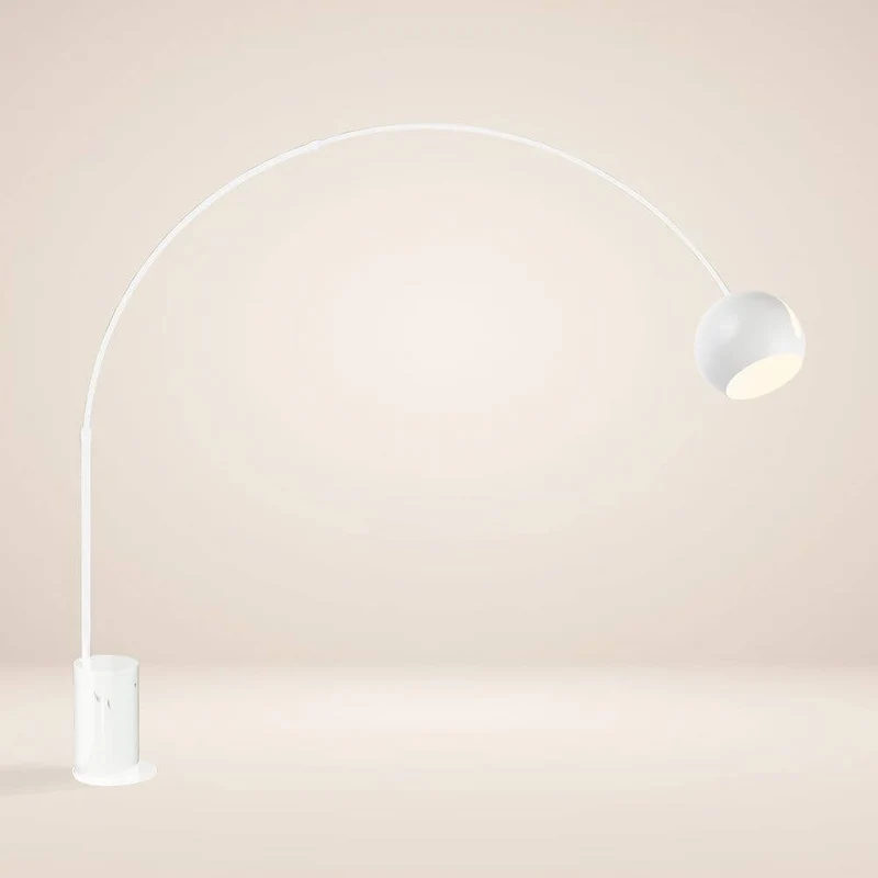 s.luce Ball Design-Bogenlampe mit Marmorfuß modern