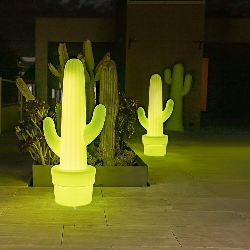 LED-Dekoleuchte Kaktus mit Akku und Fernbedienung