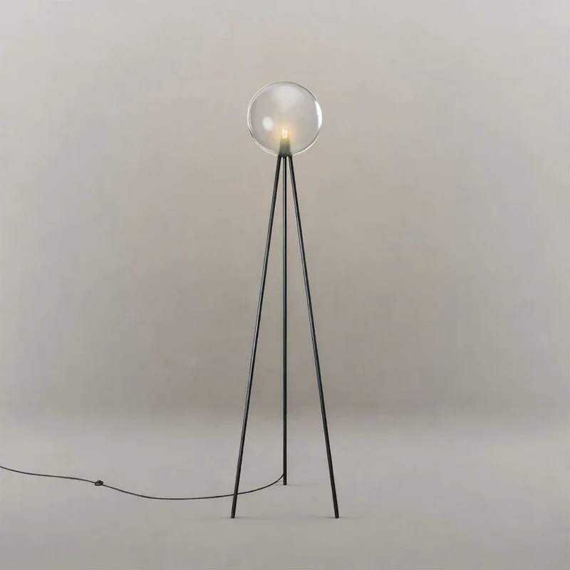 s.luce Dreibein-Stehleuchte Orb Tripod 160cm mit Glaskugel