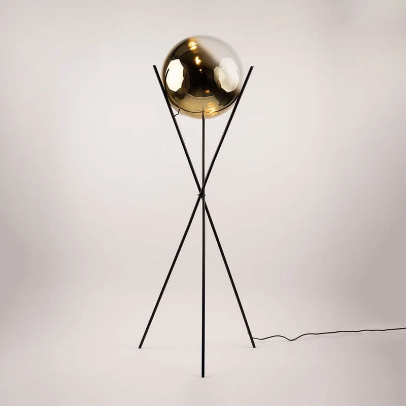 s.luce Orb Axis Glaskugel Stehlampe Dreibein 160cm