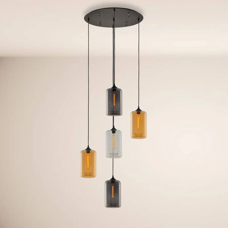 s.luce Cruet Mehrfach-Pendelleuchte Glas 3 oder 5-flammig