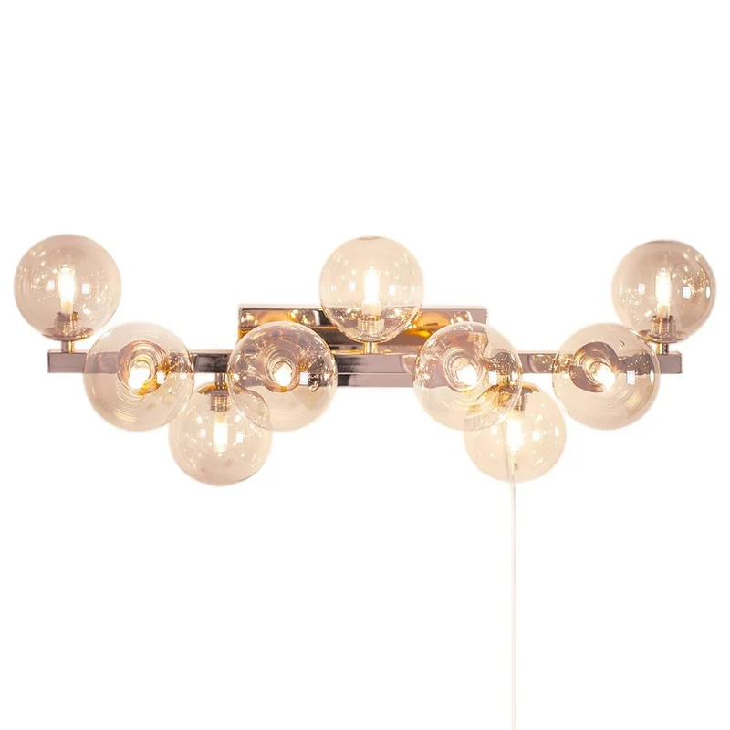 Wand- und Deckenleuchte Splendor 9-flg Goldfarben Bernstein