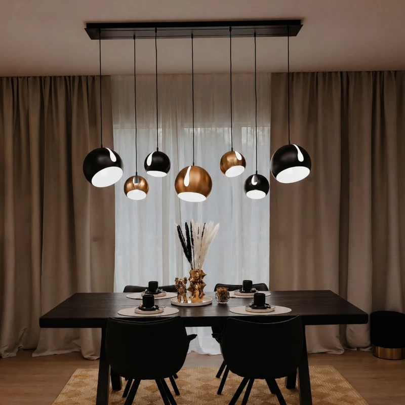 s.luce Ball Metall Pendelleuchte mit drehbarem tauschbaren Schirm