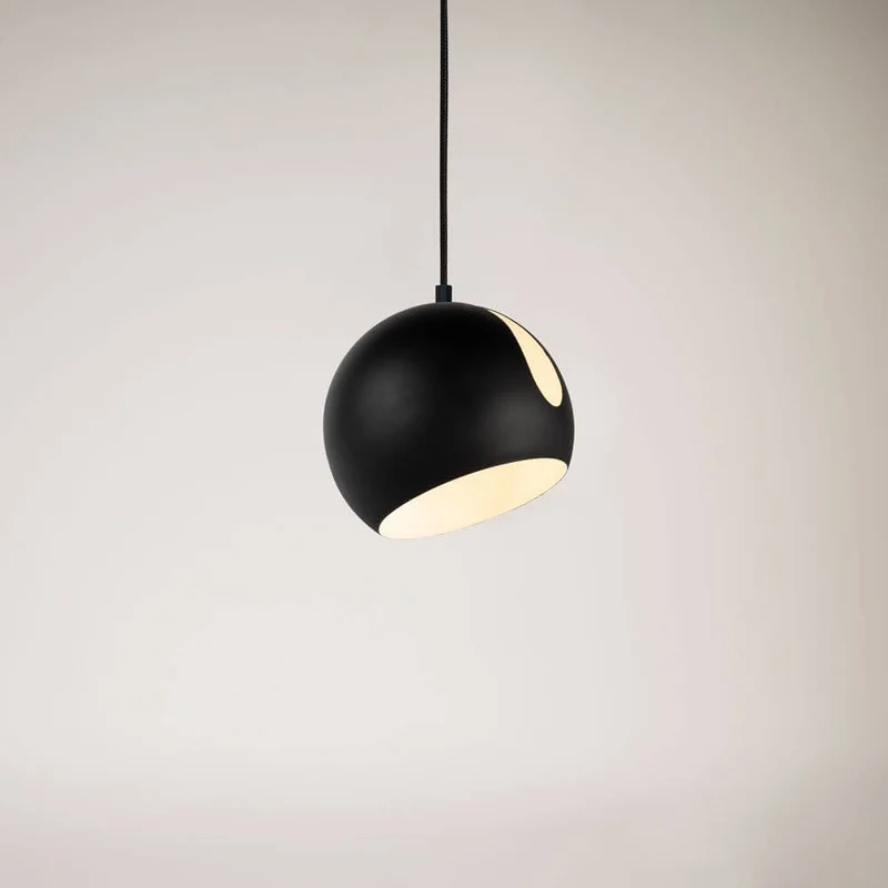 s.luce Ball Metall Pendelleuchte mit drehbarem tauschbaren Schirm